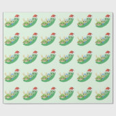 かわいいクリスマスのエンドウ豆パターン包装紙 ラッピングペーパー (フラット)