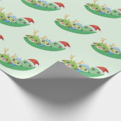 かわいいクリスマスのエンドウ豆パターン包装紙 ラッピングペーパー (角)