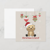 かわいいクリスマスのオッター 冬の動物 オッターのクリスマス招待状 招待状 (正面/裏面)