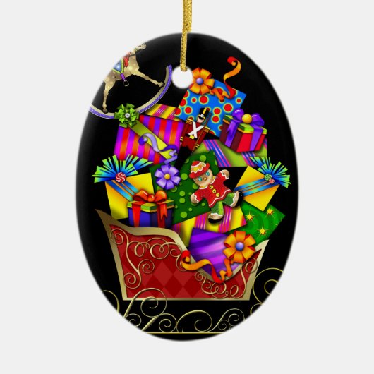 かわいいクリスマスのオーナメント セラミックオーナメント (正面)
