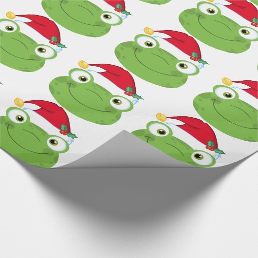 かわいいクリスマスのカエルの包装紙 ラッピングペーパー (角)