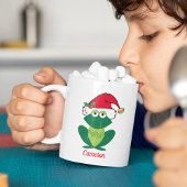 かわいいクリスマスのカエルパーソナライズされたの子ども コーヒーマグカップ