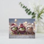 かわいいクリスマスのカエル ポストカード (スタンド正面)