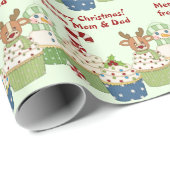 かわいいクリスマスのカップケーキパーソナライズされた ラッピングペーパー (ロールコーナー)