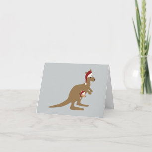かわいいクリスマスのカンガルー シーズンカード