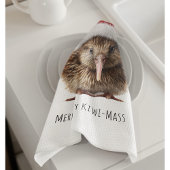 かわいいクリスマスのキウイカスタム キッチンタオル