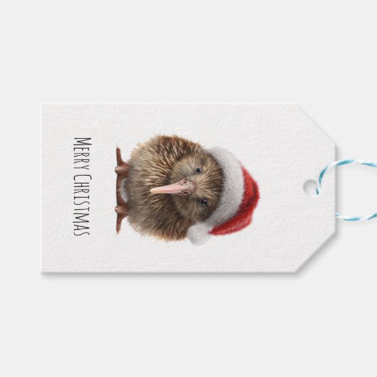 かわいいクリスマスのキウイカスタム ギフトタグ (正面(横))