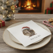 かわいいクリスマスのキウイカスタム スタンダードカクテルナプキン