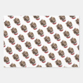 かわいいクリスマスのキウイカスタム ラッピングペーパーシート (正面2)