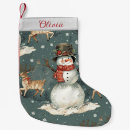 かわいいクリスマスのキャラクター雪だるま スモールクリスマスストッキング