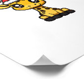 かわいいクリスマスのキリン Xmas コミック ポスター (角)