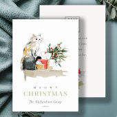 かわいいクリスマスのギフト猫のロ企業のゴ シーズンカード