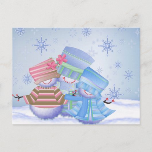 かわいいクリスマスのギフト シーズンポストカード (正面)
