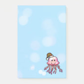 かわいいクリスマスのクラゲのキャラクター ポストイット (正面)