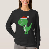 かわいいクリスマスのクリスマスの恐竜のセーターのジャンパー Tシャツ (正面)