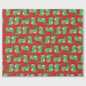 かわいいクリスマスのクリスマスの恐竜の包装紙 ラッピングペーパー (フラット)