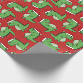 かわいいクリスマスのクリスマスの恐竜の包装紙 ラッピングペーパー (角)