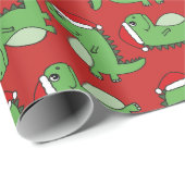 かわいいクリスマスのクリスマスの恐竜の包装紙 ラッピングペーパー (ロールコーナー)