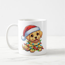 かわいいクリスマスのゴールデンレトリバーマグ コーヒーマグカップ