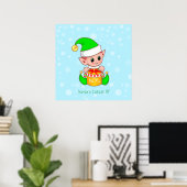 かわいいクリスマスのサンタの小さな助っ人 ポスター (ホームオフィス)