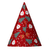 かわいいクリスマスのサンタクロースとトナカイ | クリスマスの休暇 パーティーハット (裏面)