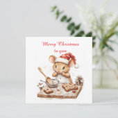 かわいいクリスマスのシェフねずみ 招待状 (スタンド正面)