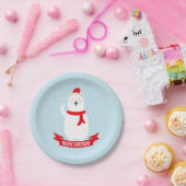 かわいいクリスマスのシロクマ ペーパープレート (パーティー)