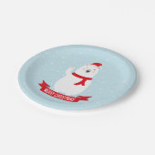 かわいいクリスマスのシロクマ ペーパープレート (アングル)