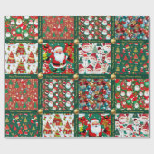 かわいいクリスマスのシーン包装紙（テキスト付き） ラッピングペーパー (フラット)