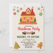 かわいいクリスマスのジンジャーハウス 招待状 (正面)