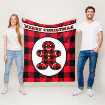 かわいいクリスマスのジンジャーブレッドの樵毛布