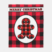 かわいいクリスマスのジンジャーブレッドの樵毛布 フリースブランケット (正面)
