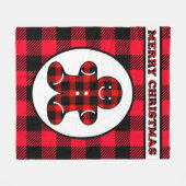 かわいいクリスマスのジンジャーブレッドの樵毛布 フリースブランケット (正面(横))