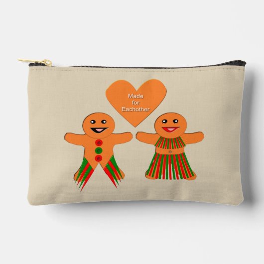 かわいいクリスマスのジンジャーブレッド アクセサリーポーチ (正面)