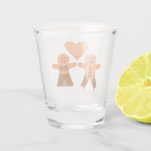 かわいいクリスマスのジンジャーブレッド ショットグラス (裏面)