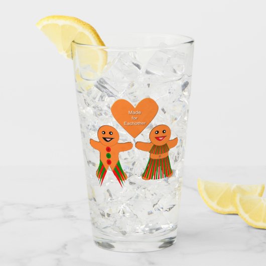 かわいいクリスマスのジンジャーブレッド タンブラーグラス (アイス正面)