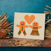 かわいいクリスマスのジンジャーブレッド フォトプラーク (側面)