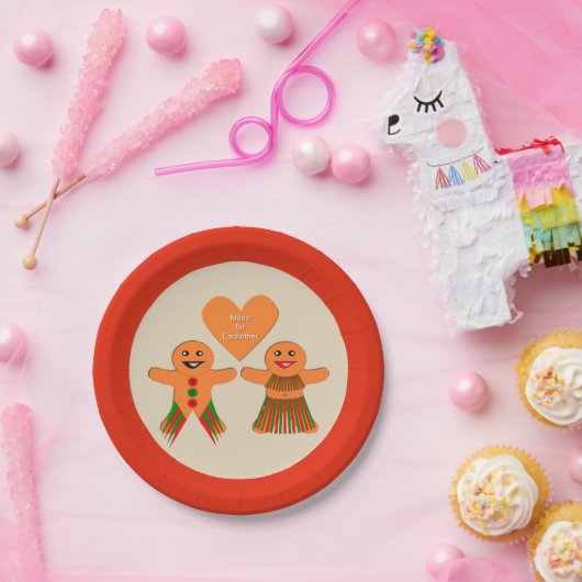 かわいいクリスマスのジンジャーブレッド ペーパープレート (パーティー)