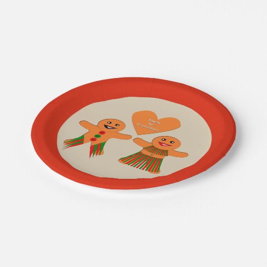 かわいいクリスマスのジンジャーブレッド ペーパープレート (アングル)