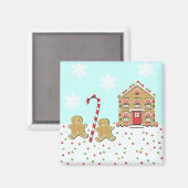 かわいいクリスマスのジンジャーブレッド マグネット (正面/裏面)