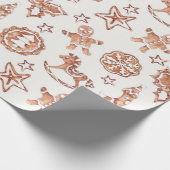 かわいいクリスマスのジンジャーブレッド ラッピングペーパー (角)