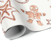 かわいいクリスマスのジンジャーブレッド ラッピングペーパー (ロールコーナー)