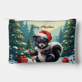 かわいいクリスマスのスカンクのキャラクター アクセサリーポーチ