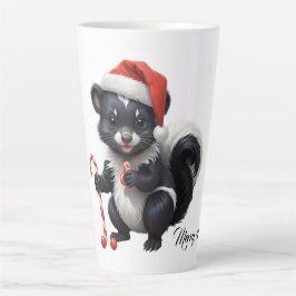 かわいいクリスマスのスカンクのキャラクター カフェラテマグ