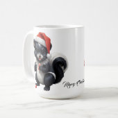 かわいいクリスマスのスカンクのキャラクター コーヒーマグカップ (正面左)