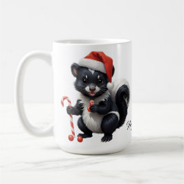 かわいいクリスマスのスカンクのキャラクター コーヒーマグカップ