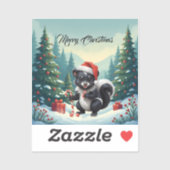 かわいいクリスマスのスカンクのキャラクター シール (シート)