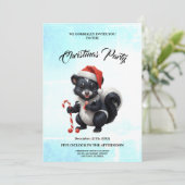 かわいいクリスマスのスカンクのキャラクター 招待状 (スタンド正面)