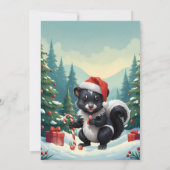かわいいクリスマスのスカンクのキャラクター 招待状 (裏面)