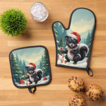 かわいいクリスマスのスカンクのキャラクター